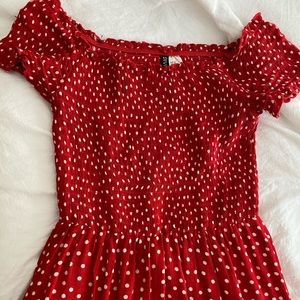 Red and White Polka Dot H&M Summer Dress
